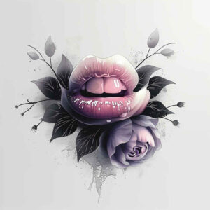 lips-with-contour – tattoo design ideas free ai generated – neotraditional-artistic-shading – for-fingers – Gallery: mouths-lips-inkby-ai