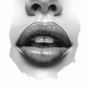 lips-with-contour – tattoo design ideas free ai generated – neotraditional-clean-fill – for-upper-thigh – Gallery: mouths-lips-inkby-ai