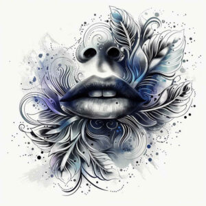 lips-with-dynamic-effect-tattoo – tattoo design ideas free ai generated – neotraditional-layered-fill – for-palm – Gallery: mouths-lips-inkby-ai