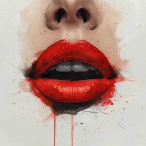 lips-with-dynamic-effect-tattoo – tattoo design ideas free ai generated – realism-highlighted-contrast – for-elbow – Gallery: mouths-lips-inkby-ai