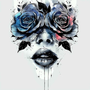 lips-with-floral-tattoo – tattoo design ideas free ai generated – realism-high-fidelity – for-biceps – Gallery: mouths-lips-inkby-ai