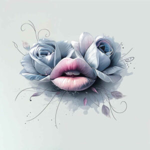 lips-with-gradient-tattoo – tattoo design ideas free ai generated – neotraditional-clean-fill – for-upper-shoulder – Gallery: mouths-lips-inkby-ai