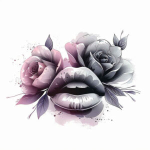 lips-with-heart-tattoo – tattoo design ideas free ai generated – neotraditional-dynamic-color – for-hip – Gallery: mouths-lips-inkby-ai