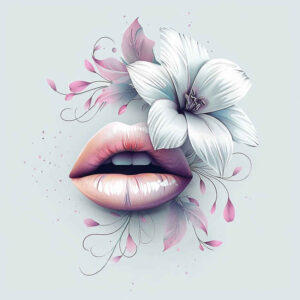 lips-with-heart-tattoo – tattoo design ideas free ai generated – neotraditional-strong-outlines – for-upper-chest – Gallery: mouths-lips-inkby-ai