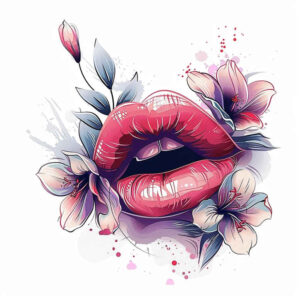 lips-with-heart-tattoo – tattoo design ideas free ai generated – neotraditional-subtle-tone – for-wrist-side – Gallery: mouths-lips-inkby-ai
