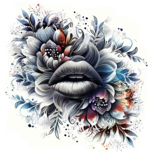 lips-with-light-tattoo – tattoo design ideas free ai generated – neotraditional-soft-shadows – for-stomach – Gallery: mouths-lips-inkby-ai