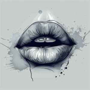 lips-with-light-tattoo – tattoo design ideas free ai generated – neotraditional-vintage-influence – for-heel – Gallery: mouths-lips-inkby-ai
