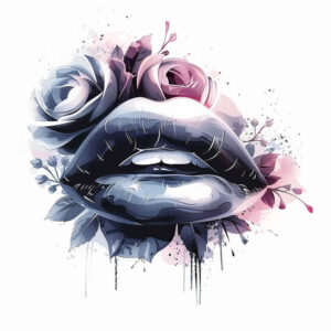lips-with-makeup-tattoo – tattoo design ideas free ai generated – realism-natural-contours – for-back – Gallery: mouths-lips-inkby-ai