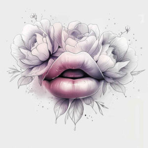 lips-with-ornament-tattoo – tattoo design ideas free ai generated – realism-natural-luminosity – for-heel – Gallery: mouths-lips-inkby-ai