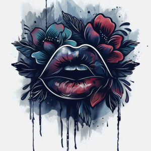 lips-with-ornament-tattoo – tattoo design ideas free ai generated – realism-visual-truth – for-scapula – Gallery: mouths-lips-inkby-ai