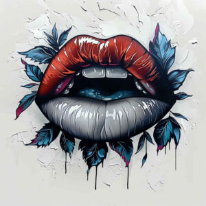 lips-with-reflection-tattoo – tattoo design ideas free ai generated – realism-ultra-detailed – for-ribs – Gallery: mouths-lips-inkby-ai