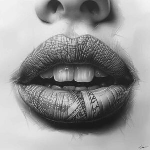 lips-with-soft-shading-tattoo – tattoo design ideas free ai generated – realism-light-and-shadow-play – for-foot – Gallery: mouths-lips-inkby-ai