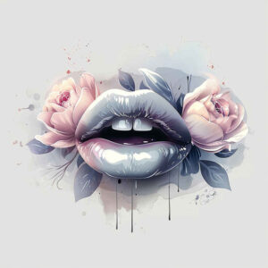 lips-with-strokes-tattoo – tattoo design ideas free ai generated – surrealism-visual-paradox – for-sternum – Gallery: mouths-lips-inkby-ai