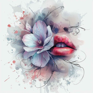 lips-with-symbol-tattoo – tattoo design ideas free ai generated – neotraditional-smooth-gradients – for-back-shoulder – Gallery: mouths-lips-inkby-ai