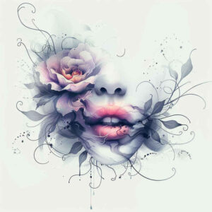 lips-with-texture-tattoo – tattoo design ideas free ai generated – realism-dimensional-ink – for-back-of-neck – Gallery: mouths-lips-inkby-ai