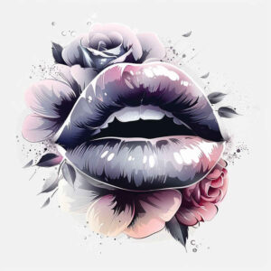 masculine-lips-tattoo – tattoo design ideas free ai generated – realism-highlight-detail – for-neck – Gallery: mouths-lips-inkby-ai