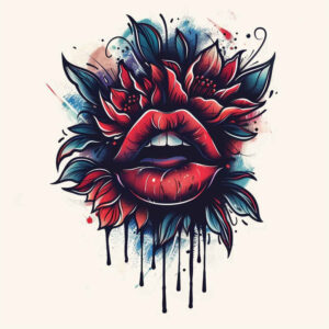 realistic-lips – tattoo design ideas free ai generated – realism-organic-structure – for-shoulder – Gallery: mouths-lips-inkby-ai
