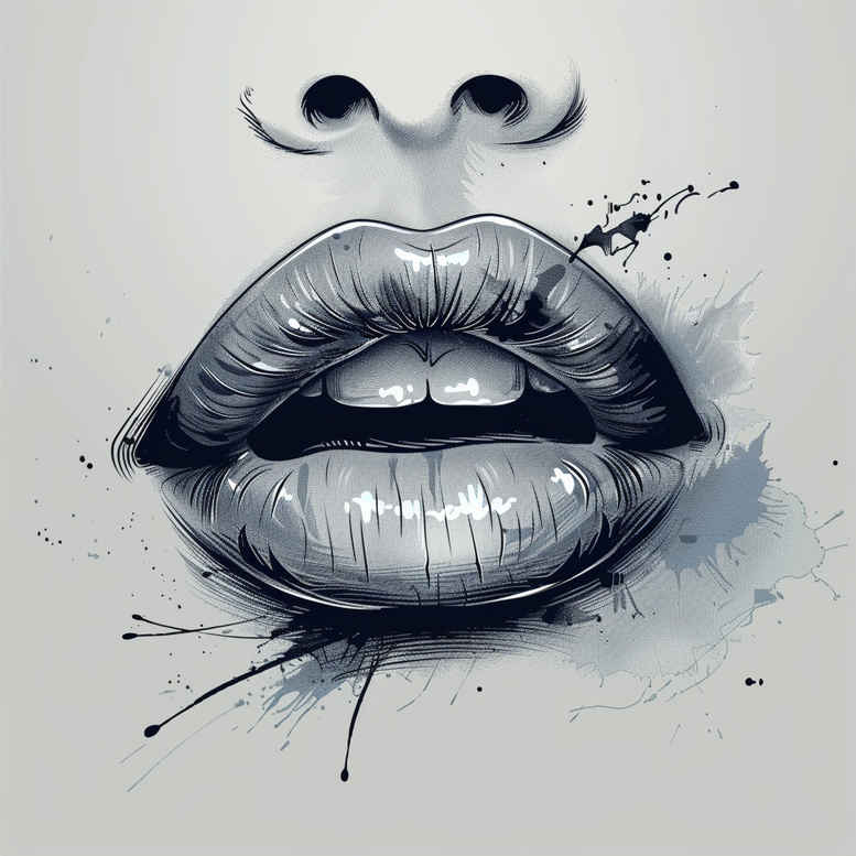 mouths-lips tattoo design ideas unadorned balanced color stands for perseverance