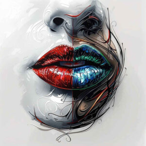 mouths-lips tattoo design ideas gentle angle bold color stands for endurance