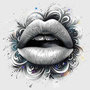 mouths-lips tattoo design ideas whisper line bold color symbolising determination