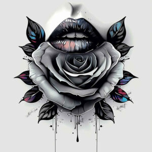 mouths-lips tattoo design ideas discreet CGI-rendered for triceps