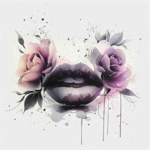mouths-lips tattoo design ideas gentle angle classic composition for ankle