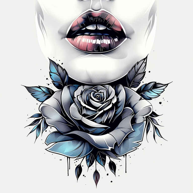 mouths-lips tattoo design ideas modest dramatic lighting for biceps