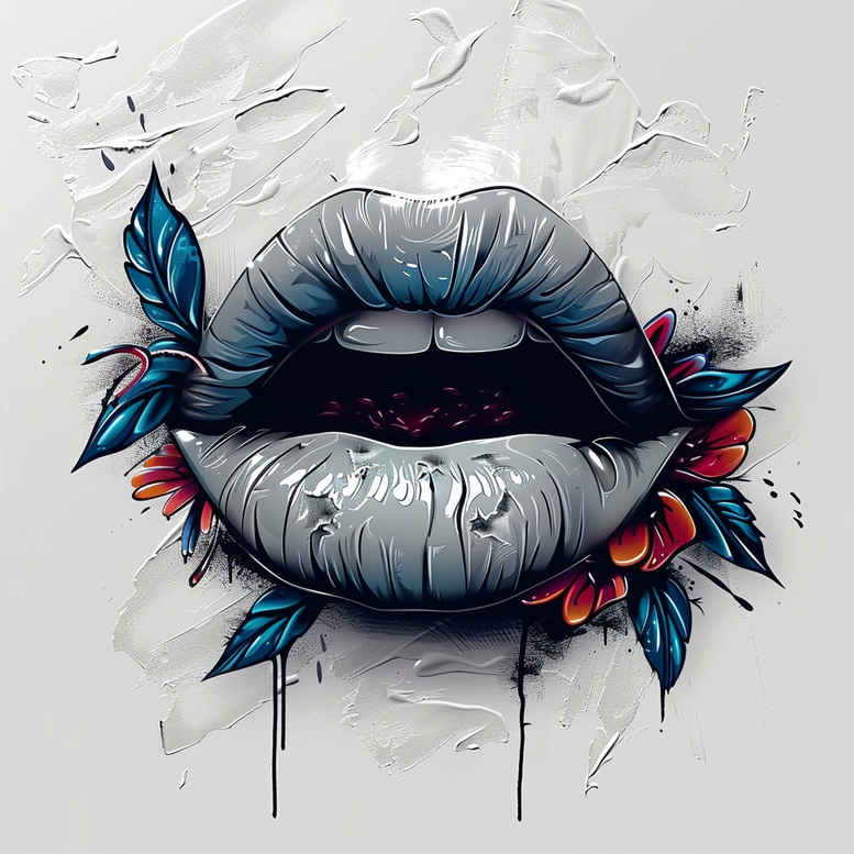 mouths-lips tattoo design ideas no excess elaborate embodying strength