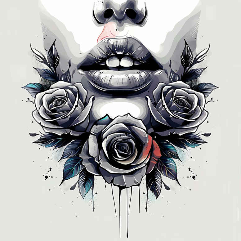mouths-lips tattoo design ideas simple dot enigmatic aura for forearm