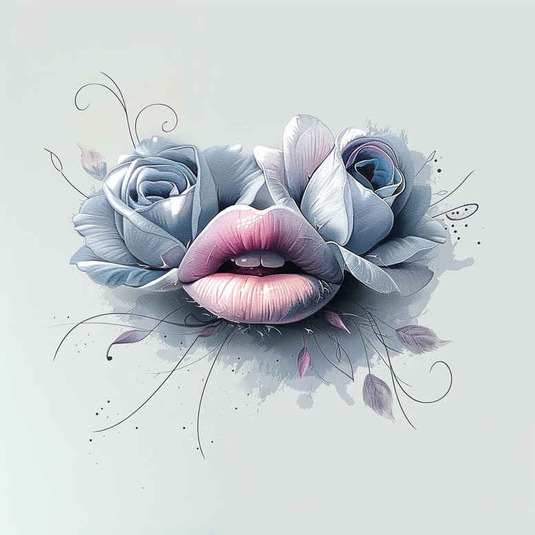 mouths-lips tattoo design ideas fine line high-contrast resilience and power
