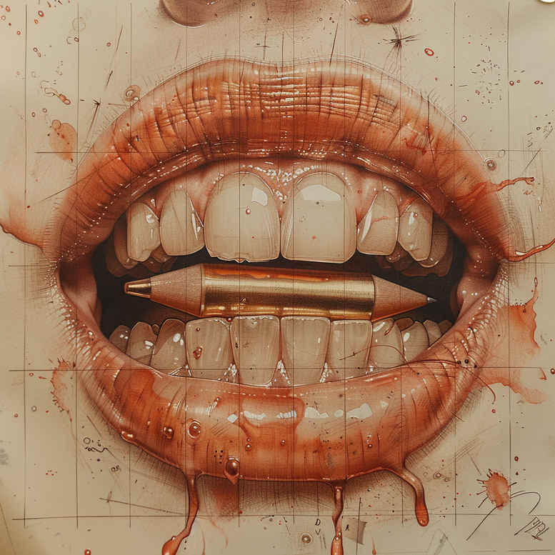 mouths-lips tattoo design ideas silent hyper-detailed for abdomen