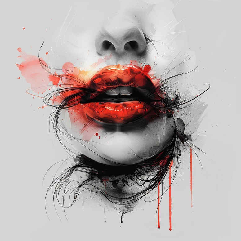 mouths-lips tattoo design ideas quiet layered fill perseverance and power