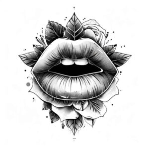 mouths-lips tattoo design ideas refined layered fill represents strength