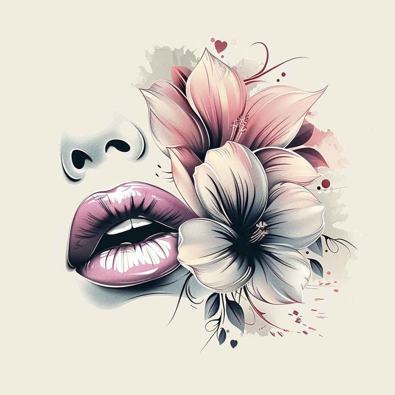 mouths-lips tattoo design ideas gentle angle layered inks perseverance and power