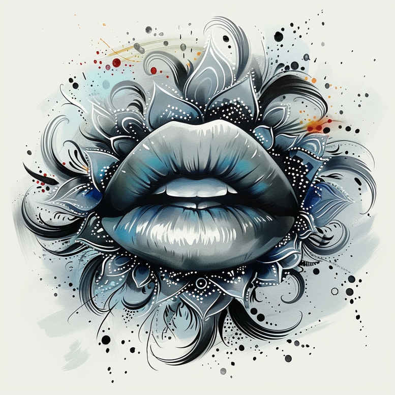 mouths-lips tattoo design ideas soft touch matte-finish determination and power