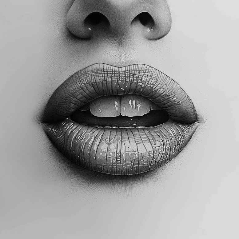 mouths-lips tattoo design ideas micro art metallic represents courage