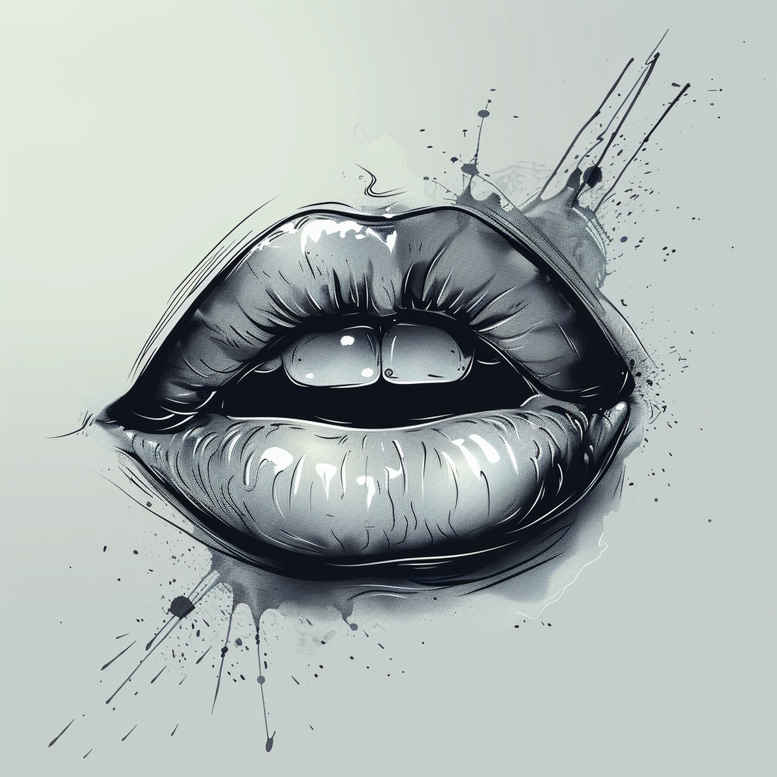 mouths-lips tattoo design ideas minimalist script minimalist courage and power