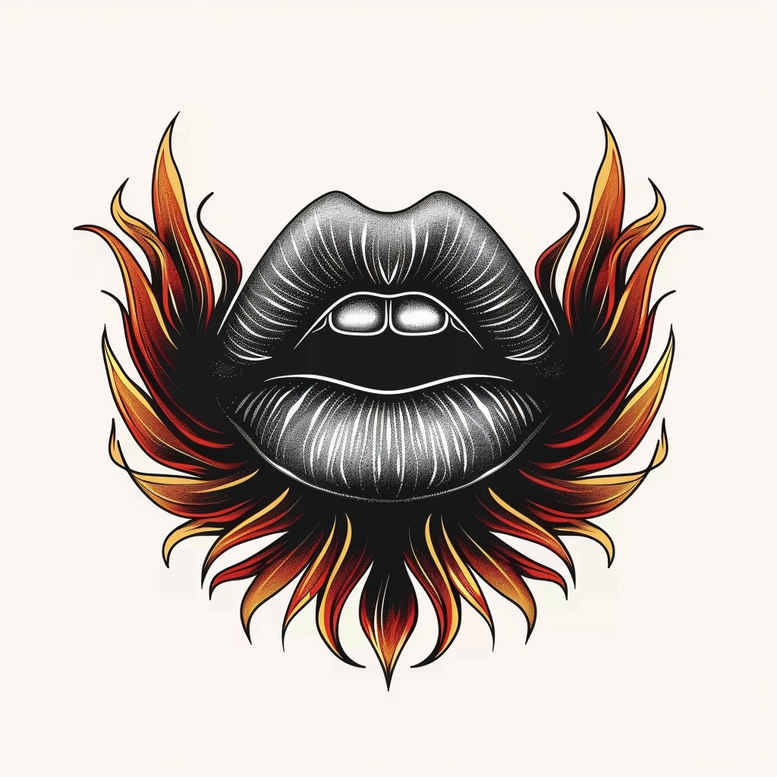mouths-lips tattoo design ideas soft curve photo-realistic stands for resilience