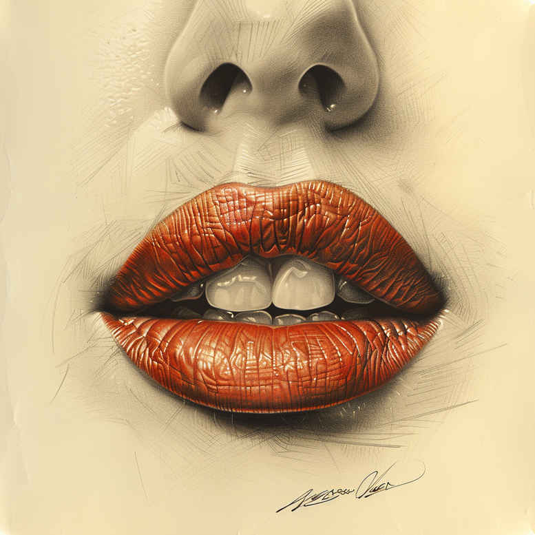 mouths-lips tattoo design ideas outline only Realim light and shadow play for calf