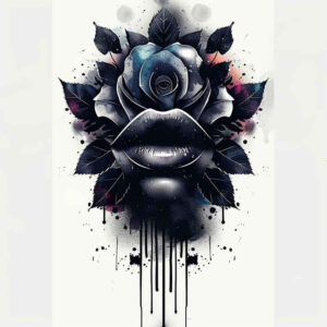 mouths-lips tattoo design ideas single line Realism anatomical accuracy for collarbone