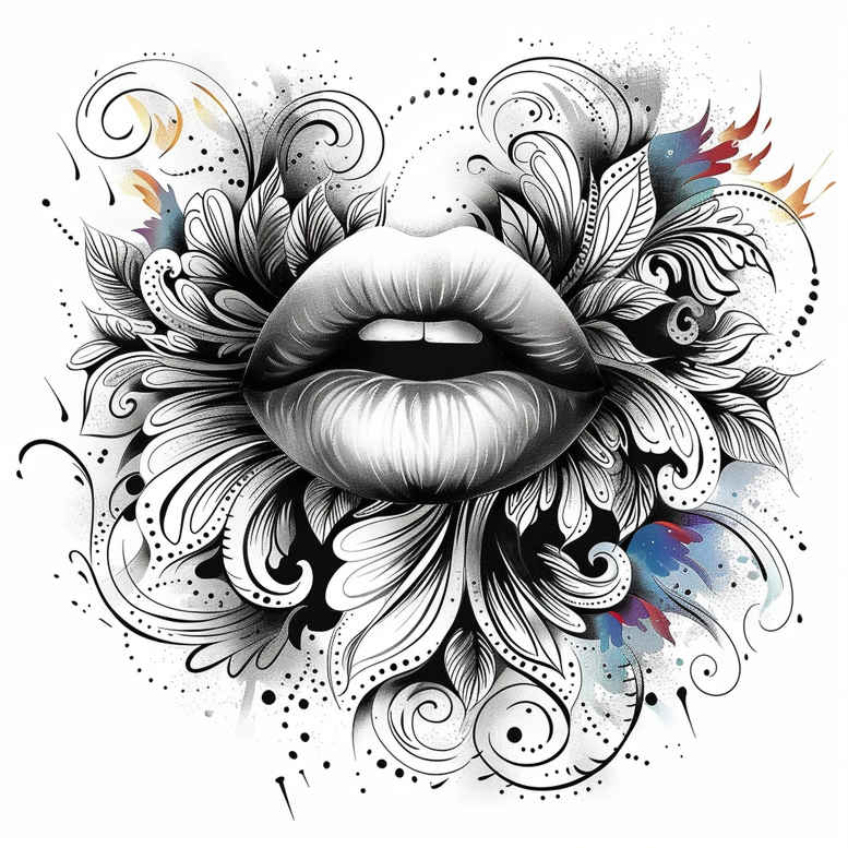 mouths-lips tattoo design ideas elemental Realism inner glow stands for perseverance