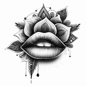 mouths-lips tattoo design ideas micro art Realism light play for full back