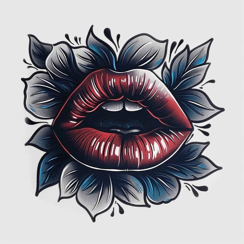 mouths-lips tattoo design ideas elegant Realism natural look symbol of resilience