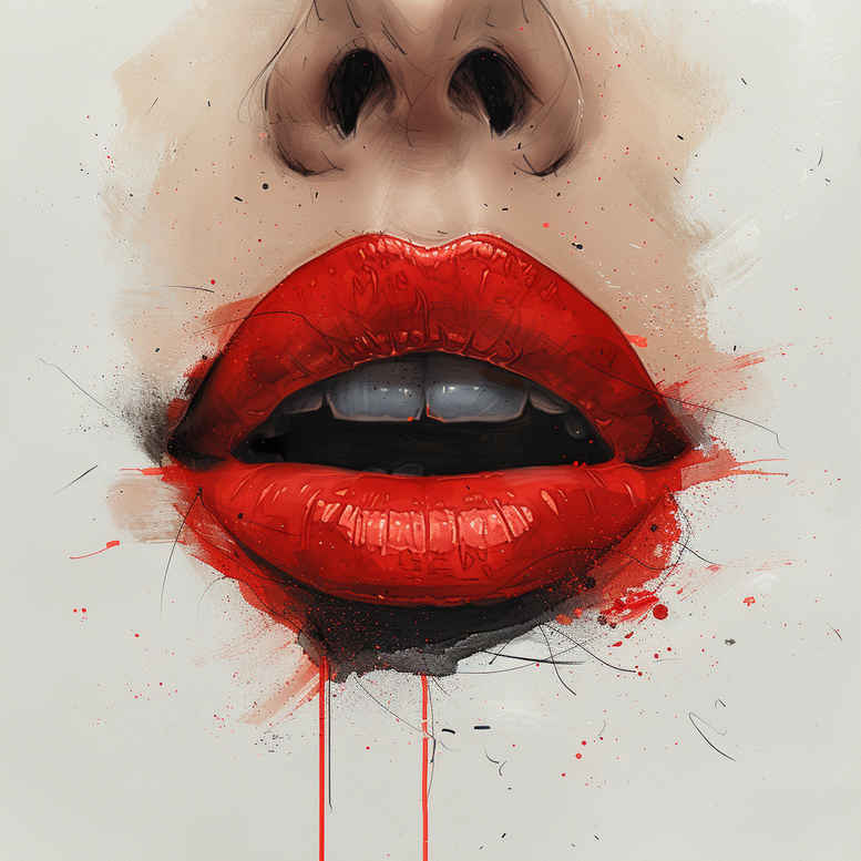 mouths-lips tattoo design ideas gentle Realism realistic perspective for thigh