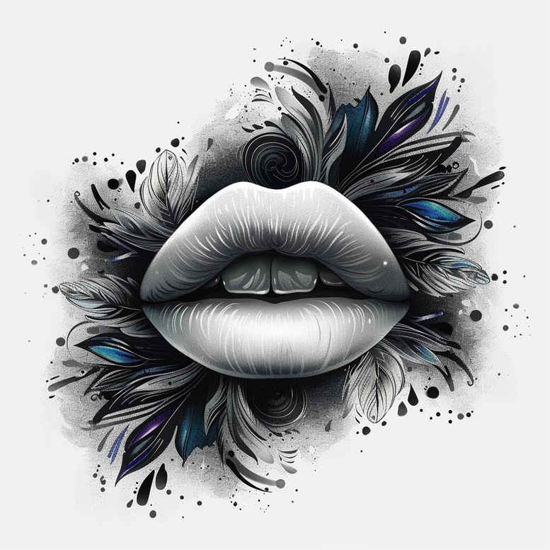 mouths-lips tattoo design ideas discreet ink Realism realistic wrinkles for scapula