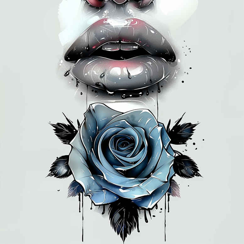 mouths-lips tattoo design ideas essential lines Realism refined lines for shoulder