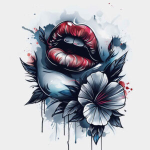 mouths-lips tattoo design ideas pure design Realism refined lines symbol of endurance