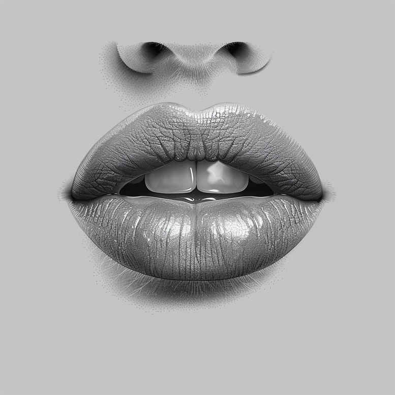 mouths-lips tattoo design ideas whisper line Realism sharp focus for forearm
