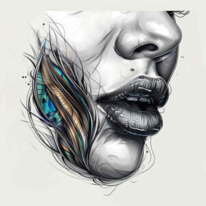 mouths-lips tattoo design ideas discreet ink Realism subtle gradients embodying courage