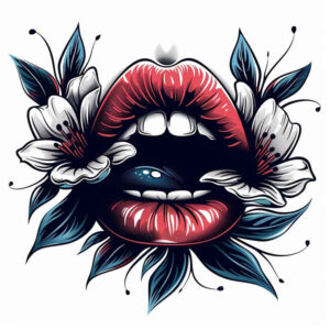 mouths-lips tattoo design ideas tiny detail Realism visual accuracy for upper arm